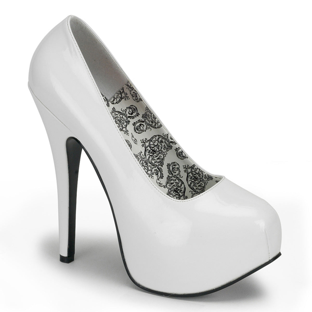6 Inch Heel White Patent Sexy Shoes-Bordello- Sexy Shoes Fetish Heels