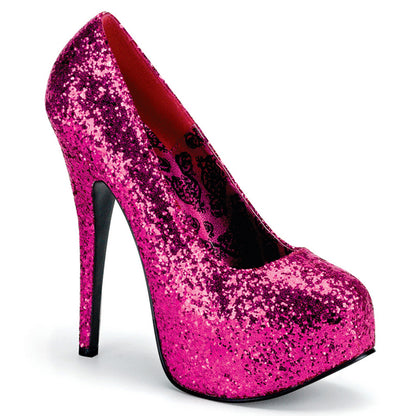 TEEZE-06G Hidden Platforms 6" Heel Pink Glitter Sexy Shoes-Bordello- Sexy Shoes