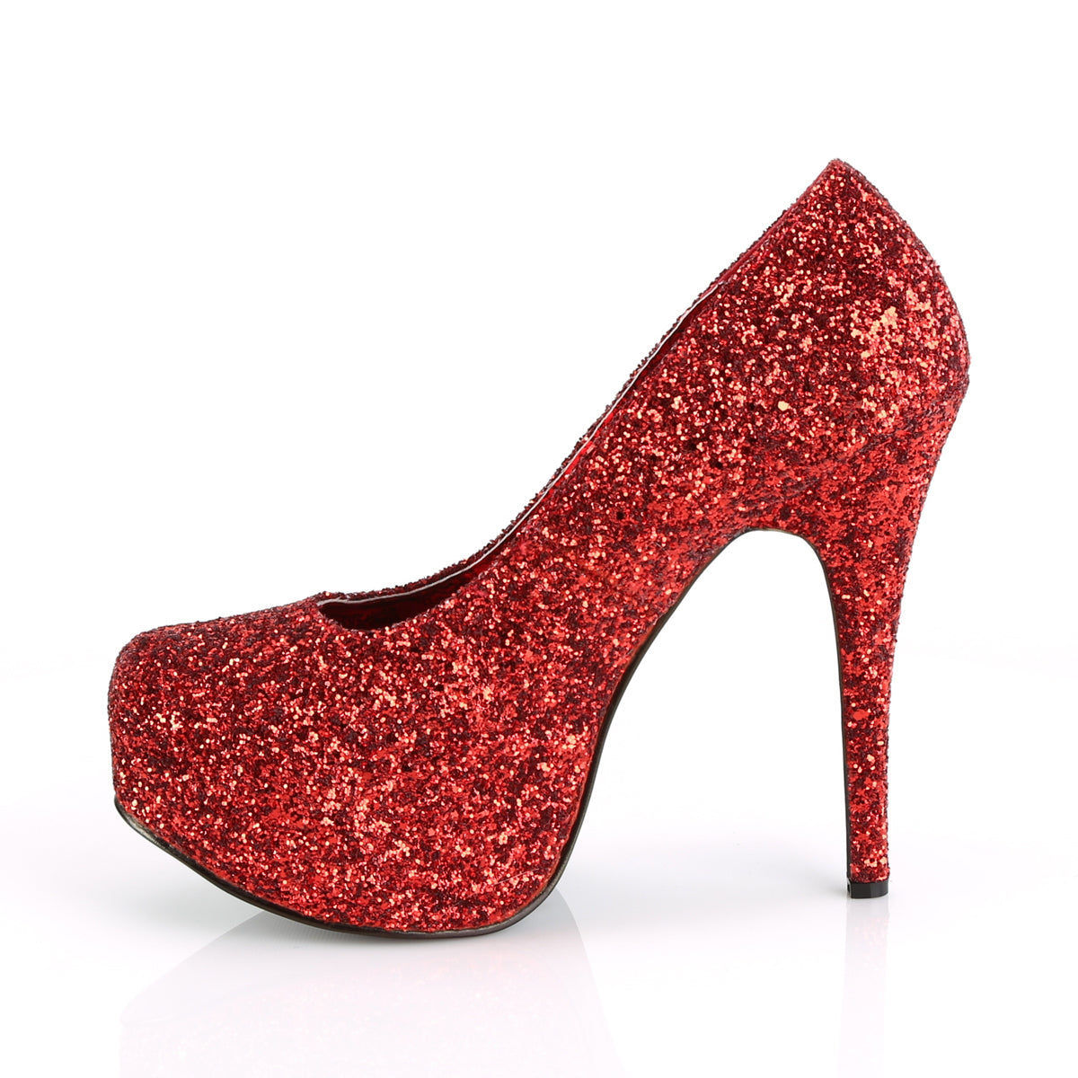 TEEZE-06GW Pink Label 6 Inch Heel Red Glitter Platform Shoes-Pleaser Pink Label- Drag Queen Shoes