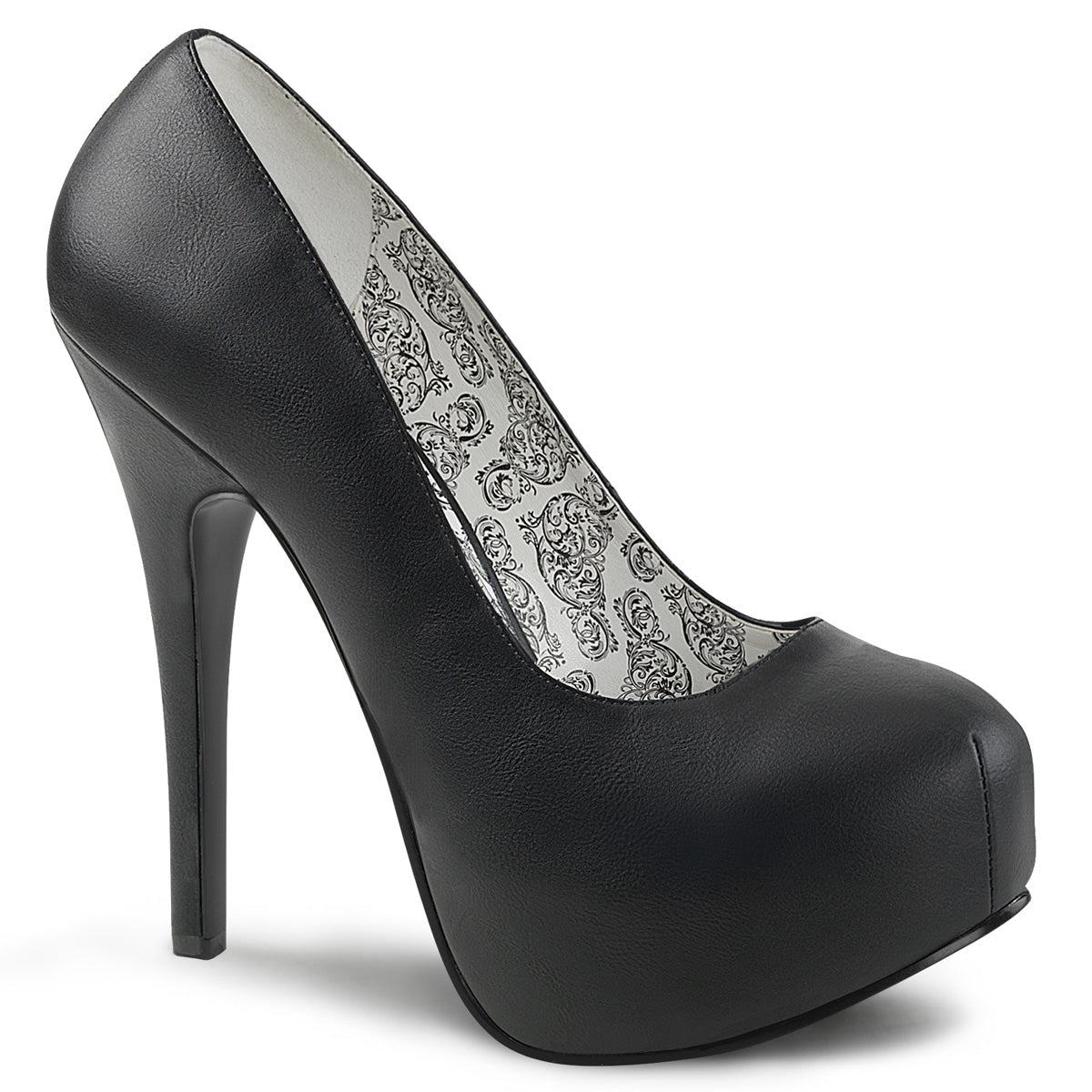 TEEZE-06W Pleaser Large Size Ladies Shoes 6 Inch Heel Black Platform Shoe