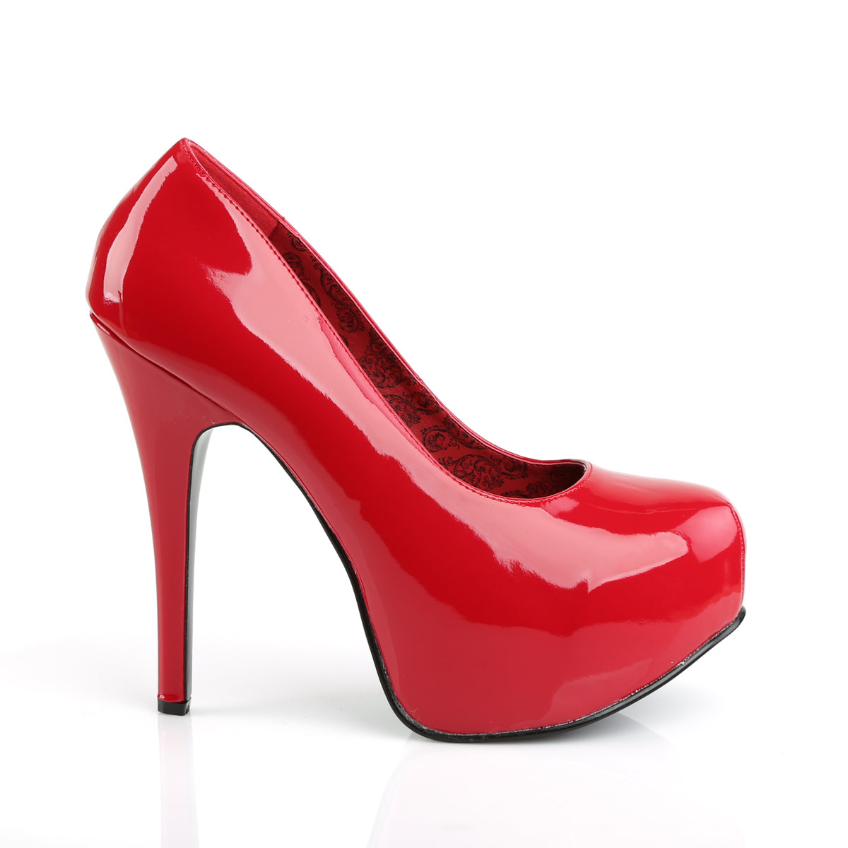 TEEZE-06W Pleaser Pink Label 6 Inch Heel Red Platform Shoes-Pleaser Pink Label- Large Size Ladies Shoes