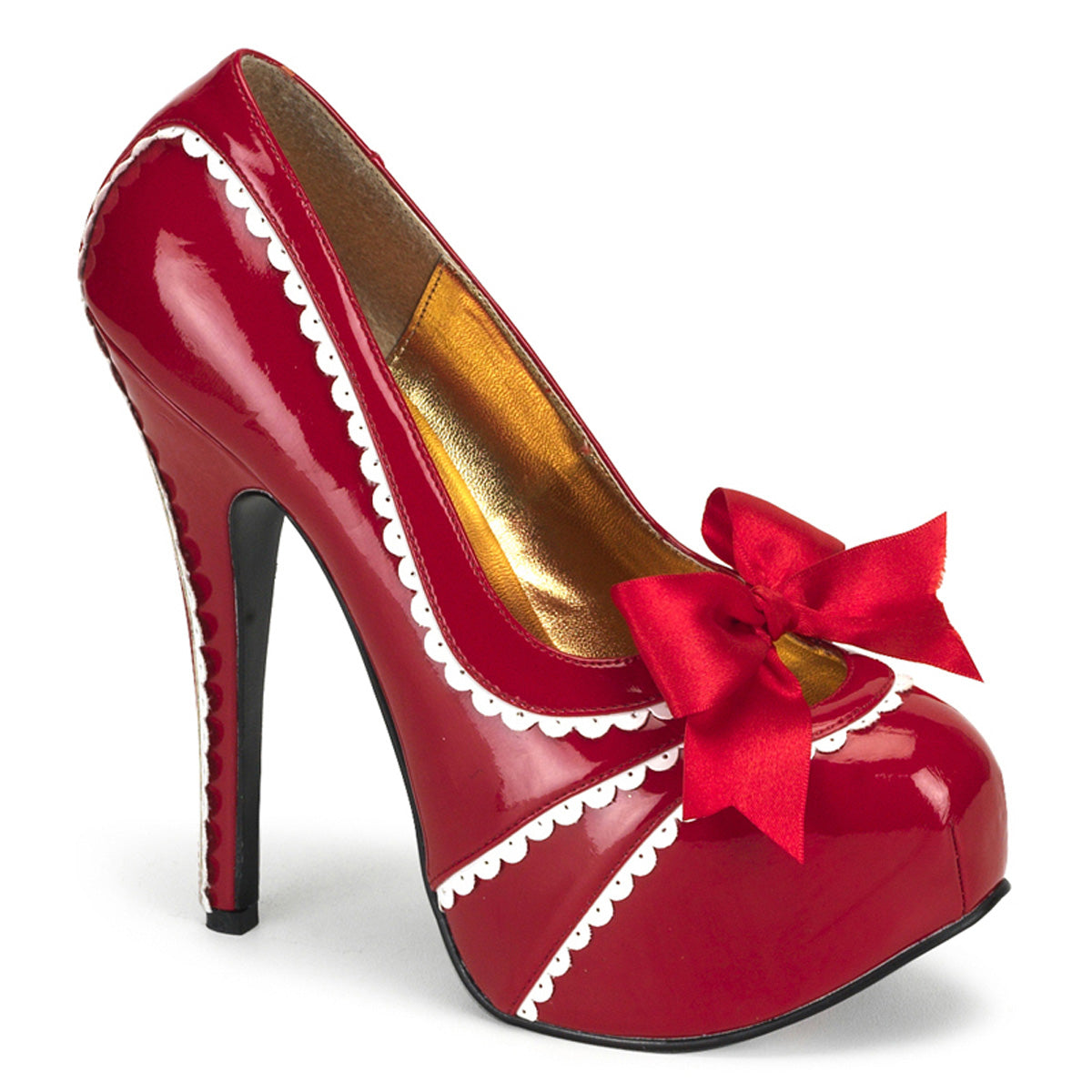 TEEZE-14 Bordello Hidden Platform 6 Inch Heel Red Sexy Shoes-Bordello- Sexy Shoes