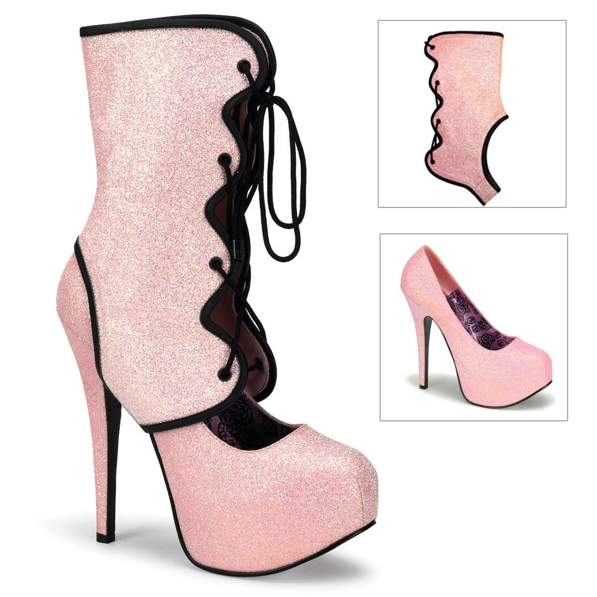 TEEZE-31G Hidden Platform 6" Heel Baby Pink Sexy Shoes-Bordello- Sexy Shoes