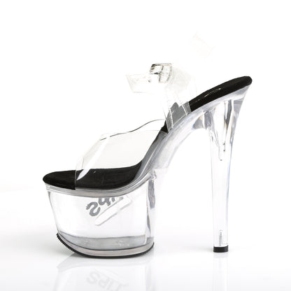 TIPJAR-708-5 7" Heel Clear and Black Pole Dancing Platforms-Pleaser- Sexy Shoes Pole Dance Heels