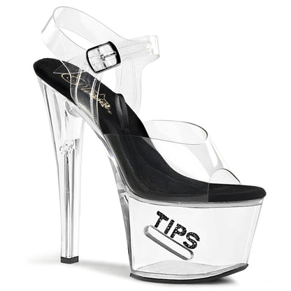TIPJAR-708-5 7" Heel Ankle Strap Pole Dancer Tips Platform Shoes