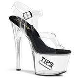 Clear 7 Inch Fetish Pole High Heels -  Pleaser TIPJAR-708-5