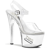 Clear 7 Inch Exotic Dancing High Heels -  Pleaser TIPJAR-708-5