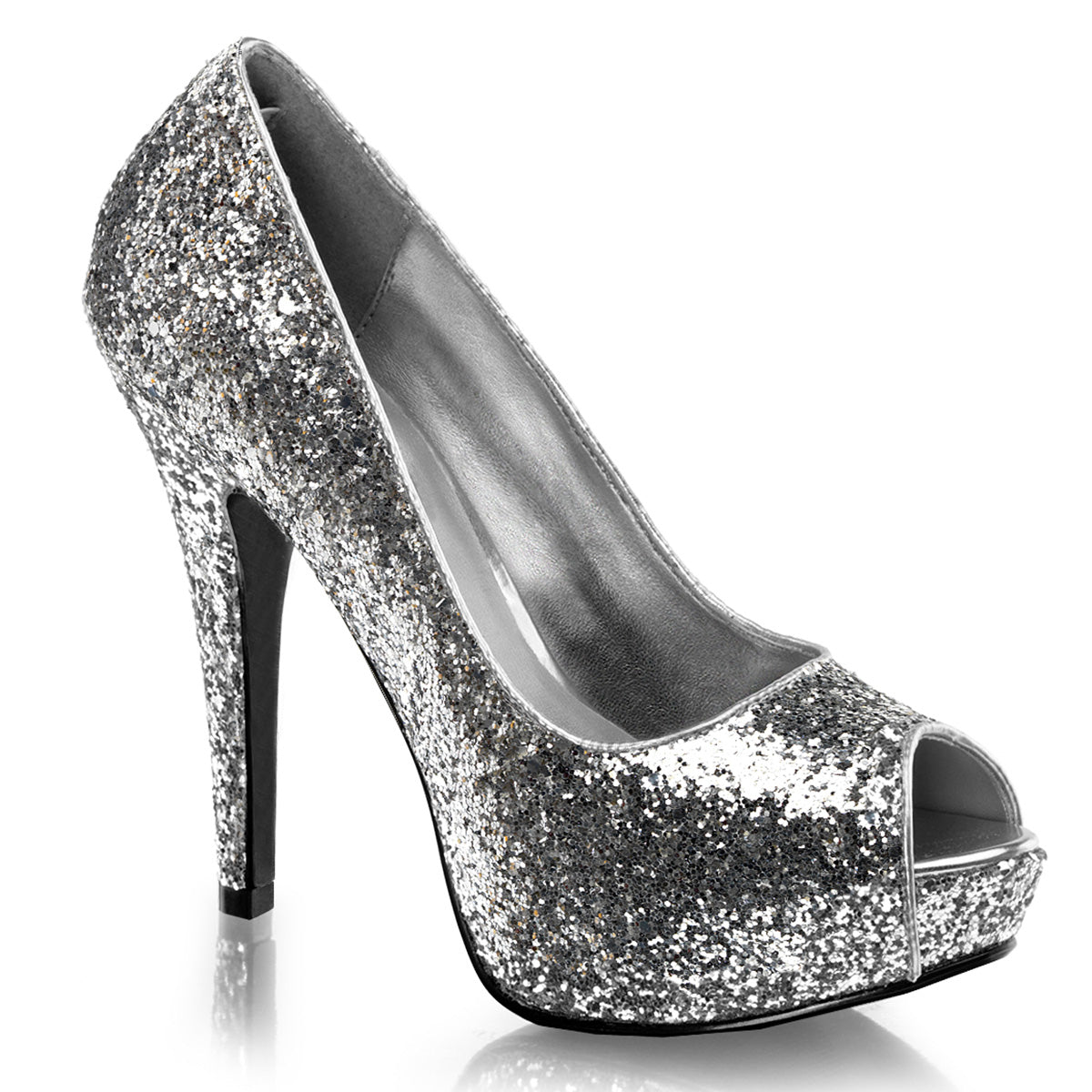 TWINKLE-18G Fabulicious 5 Inch Heel Silver Glitter Sexy Shoe-Fabulicious- Sexy Shoes