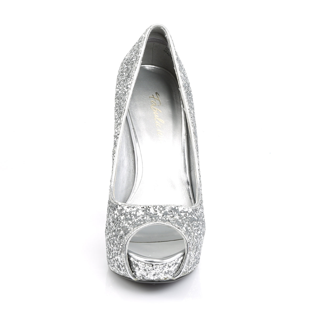 TWINKLE-18G Fabulicious 5 Inch Heel Silver Glitter Sexy Shoe-Fabulicious- Sexy Shoes Alternative Footwear