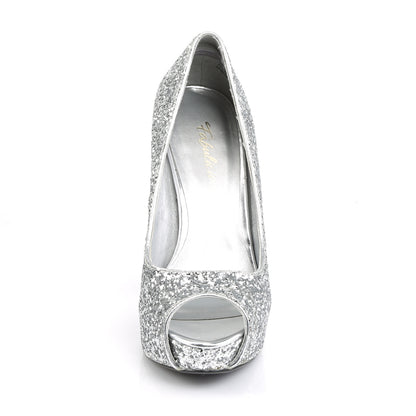 TWINKLE-18G Fabulicious 5 Inch Heel Silver Glitter Sexy Shoe-Fabulicious- Sexy Shoes Alternative Footwear