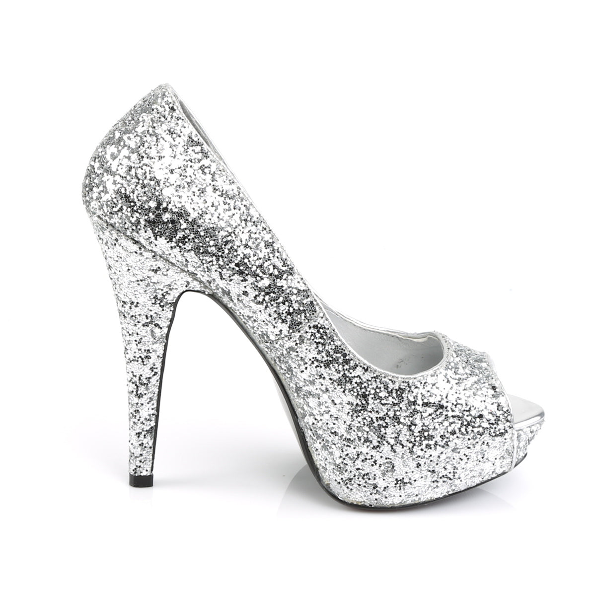 TWINKLE-18G Fabulicious 5 Inch Heel Silver Glitter Sexy Shoe-Fabulicious- Sexy Shoes Fetish Heels