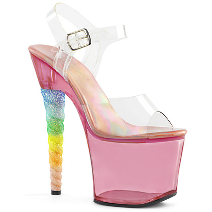Unicorn-708t tacones claros Bubble Gum Pink Tint Stripper Shoes