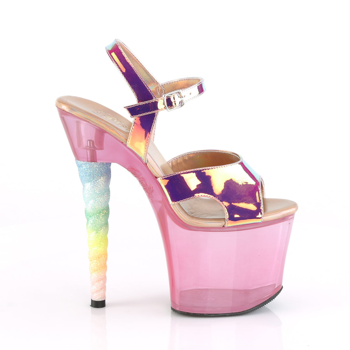 UNICORN-711T 7 Inch Heel Pink Bubble Gum Pink Tint Sexy Shoe-Pleaser- Sexy Shoes Fetish Heels