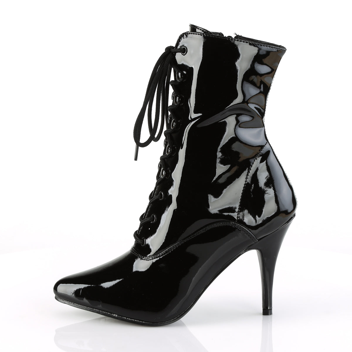 VANITY-1020 Ankle Boots 4" Heel Black Patent Fetish Footwear-Pleaser- Sexy Shoes Pole Dance Heels