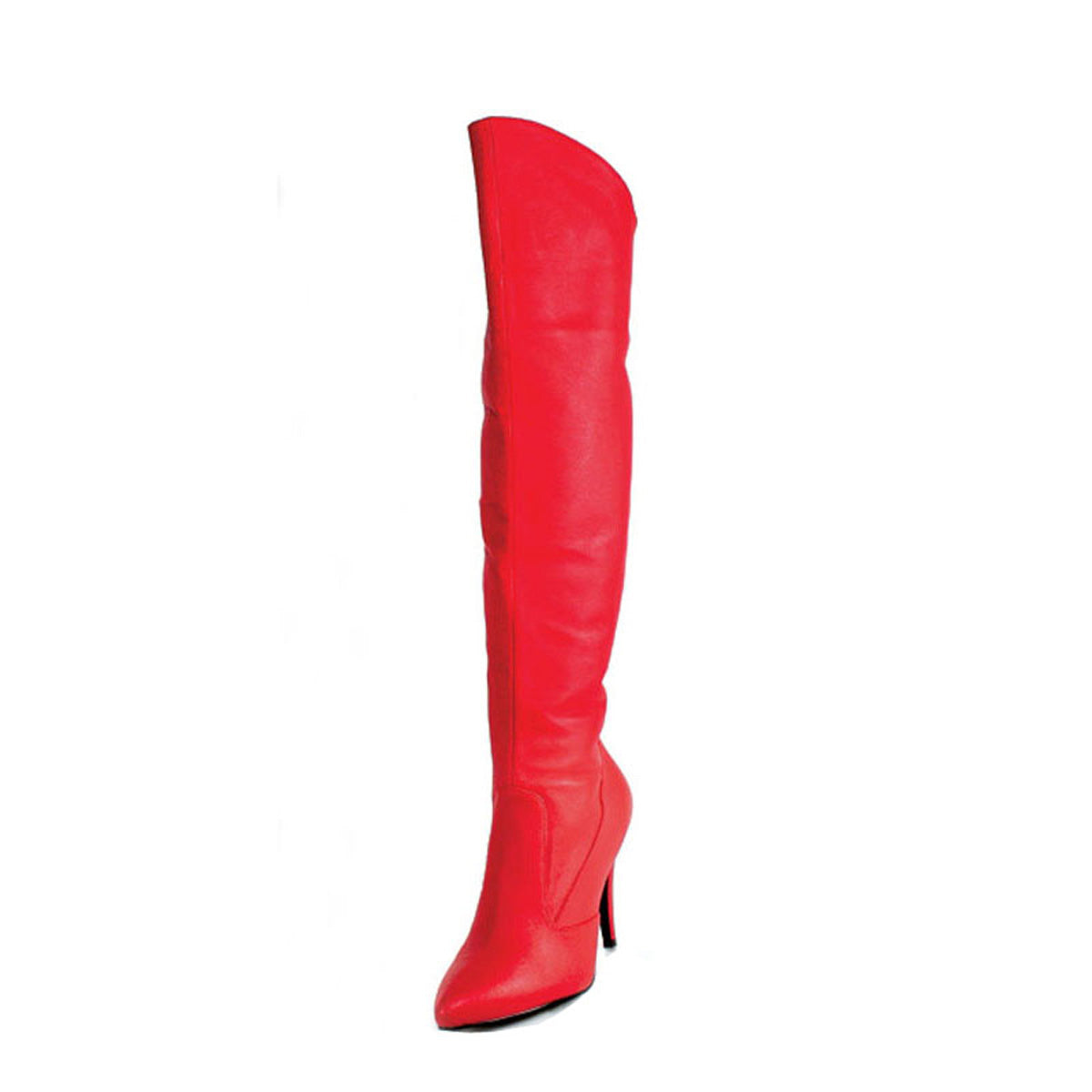 Pleaser VAN2013 Red Leather Sexy Thigh High Boots Discontinued Sale St ...