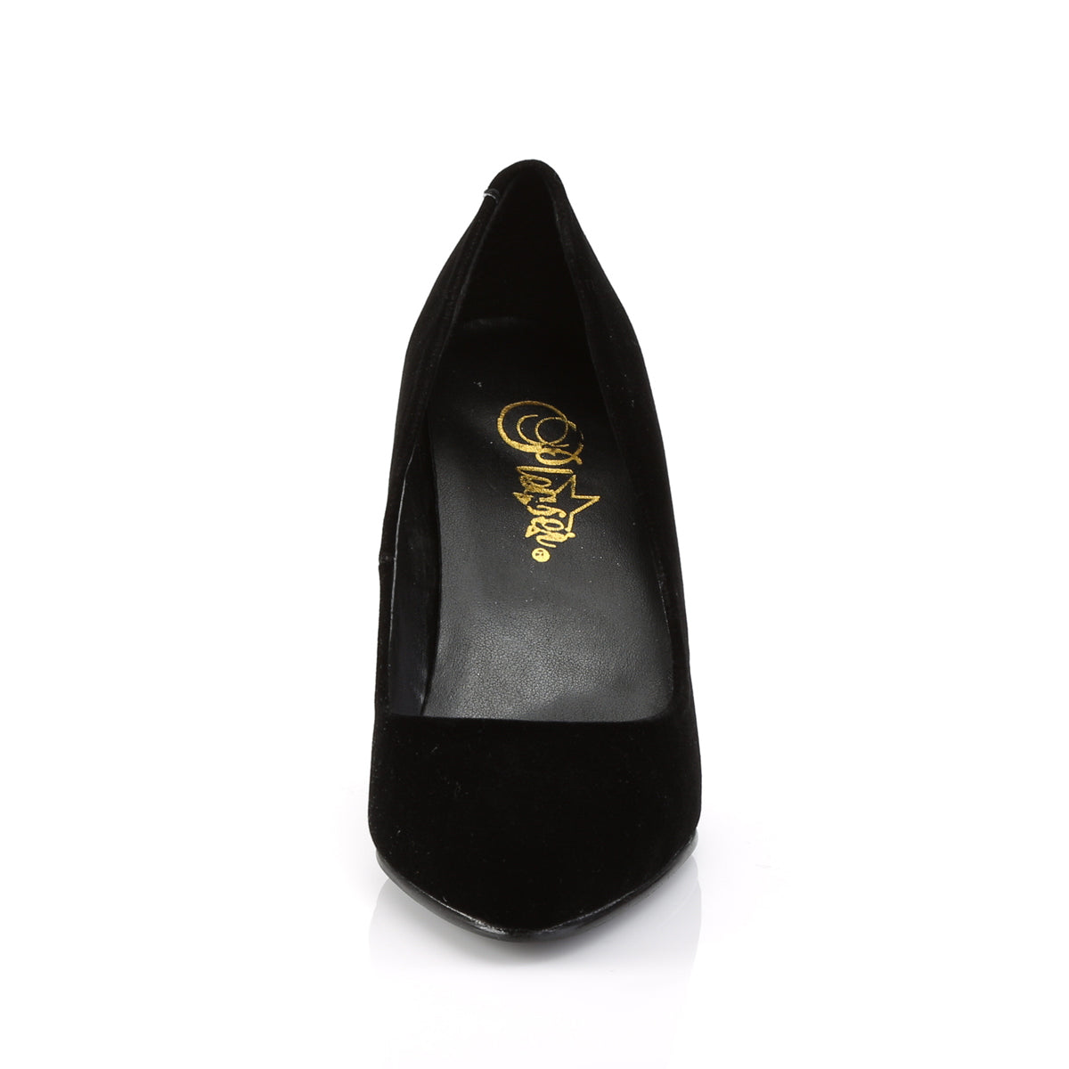 VANITY-420 Pleaser Shoe 4" Heel Black Velvet Fetish Footwear-Pleaser- Sexy Shoes Alternative Footwear