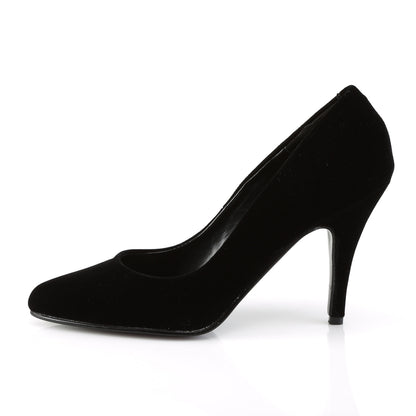 VANITY-420 Pleaser Shoe 4" Heel Black Velvet Fetish Footwear-Pleaser- Sexy Shoes Pole Dance Heels