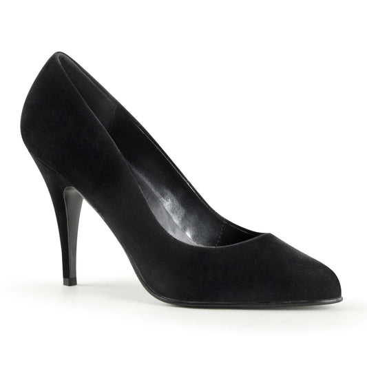 VANITY-420 Pleaser Shoe 4" Heel Black Velvet Fetish Footwear-Pleaser- Sexy Shoes