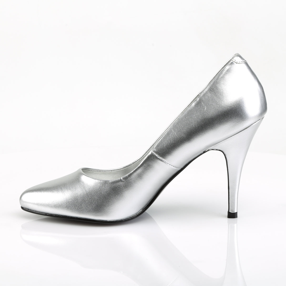 VANITY-420 Pleaser Shoes 4 Inch Heel Silver Fetish Footwear-Pleaser- Sexy Shoes Pole Dance Heels