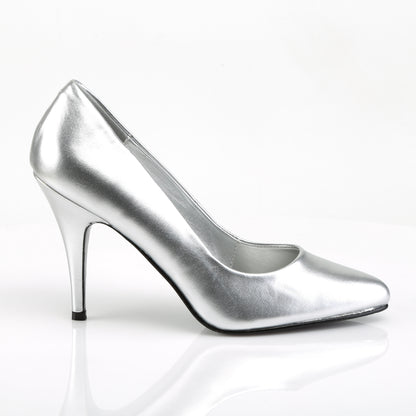 VANITY-420 Pleaser Shoes 4 Inch Heel Silver Fetish Footwear-Pleaser- Sexy Shoes Fetish Heels