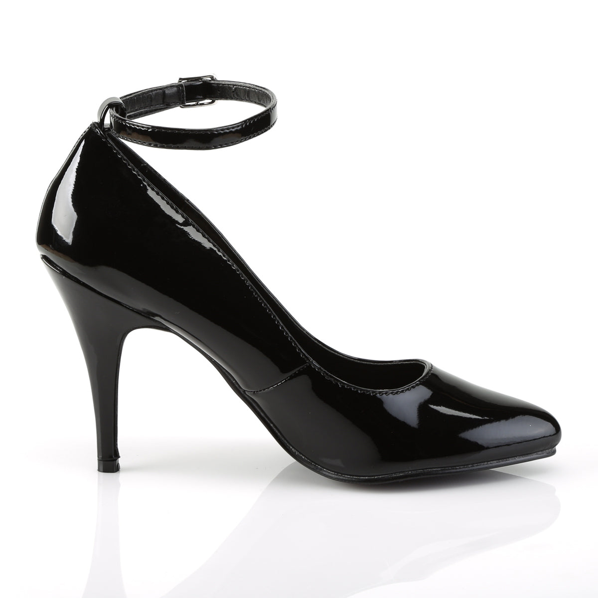 VANITY-431 Pleaser Shoe 4" Heel Black Patent Fetish Footwear-Pleaser- Sexy Shoes Fetish Heels