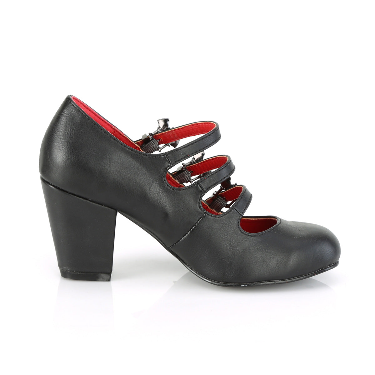Black Silver 3 Inch Alternative Footwear -  Demonia Cult VIVIKA-38