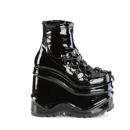 WAVE-110 Demoniacult Alternative Footwear Women's Black Ankle Boots