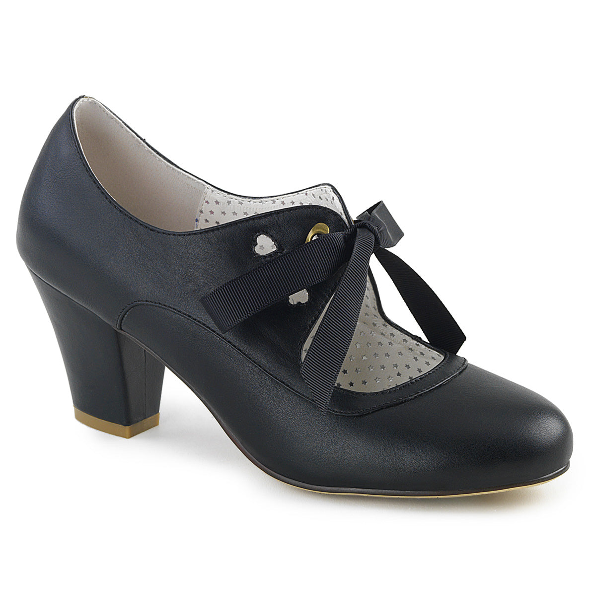 WIGGLE-32 Pin Up Couture Glamour 2.5" Heel Black Fetish Shoe