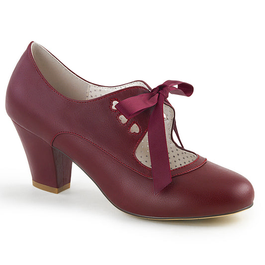 WIGGLE-32 Pin Up 2.5 Inch Heel Burgundy Fetish Footwear-Pin Up Couture- Sexy Shoes