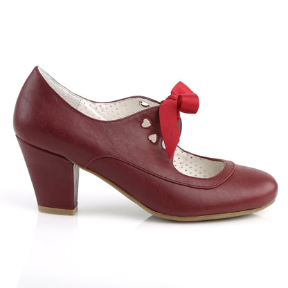 WIGGLE-32 Pin Up 2.5 Inch Heel Burgundy Fetish Footwear-Pin Up Couture- Sexy Shoes Fetish Heels