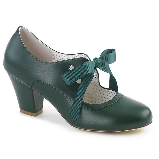 WIGGLE-32 Pin Up 2.5 Inch Heel Dark Green Fetish Footwear-Pin Up Couture- Sexy Shoes