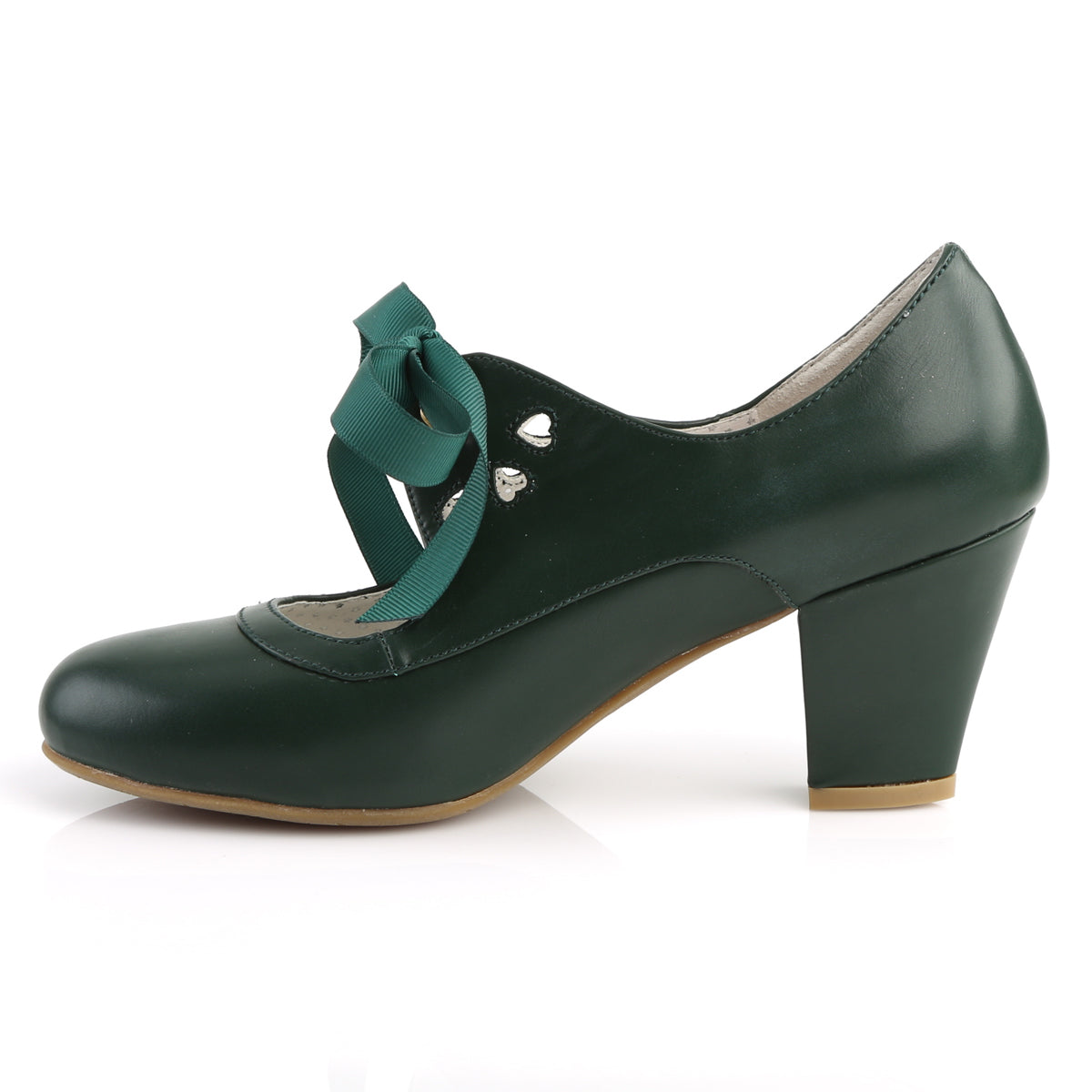 WIGGLE-32 Pin Up 2.5 Inch Heel Dark Green Fetish Footwear-Pin Up Couture- Sexy Shoes Pole Dance Heels