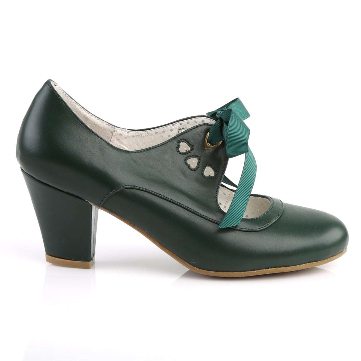 WIGGLE-32 Pin Up 2.5 Inch Heel Dark Green Fetish Footwear-Pin Up Couture- Sexy Shoes Fetish Heels