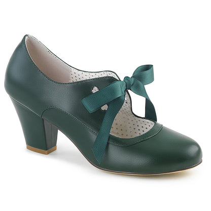 Wiggle-32 Pin Up 2,5-дюймовый каблук темно-зеленый фетиш обувь