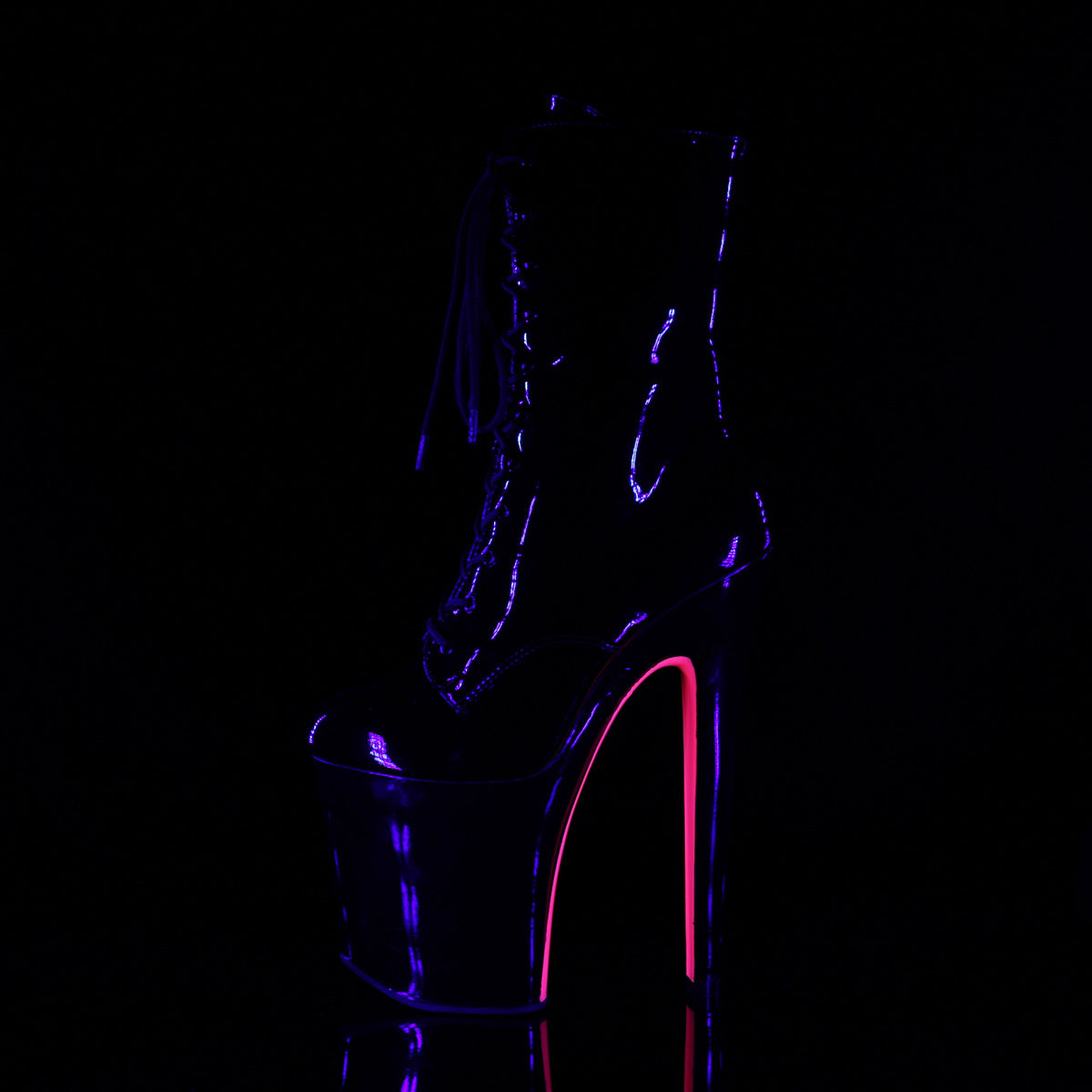 XTREME-1020TT Pleaser 8" Heel Black Hot Pink Strippers Shoes-Pleaser- Sexy Shoes Pole Dance Heels