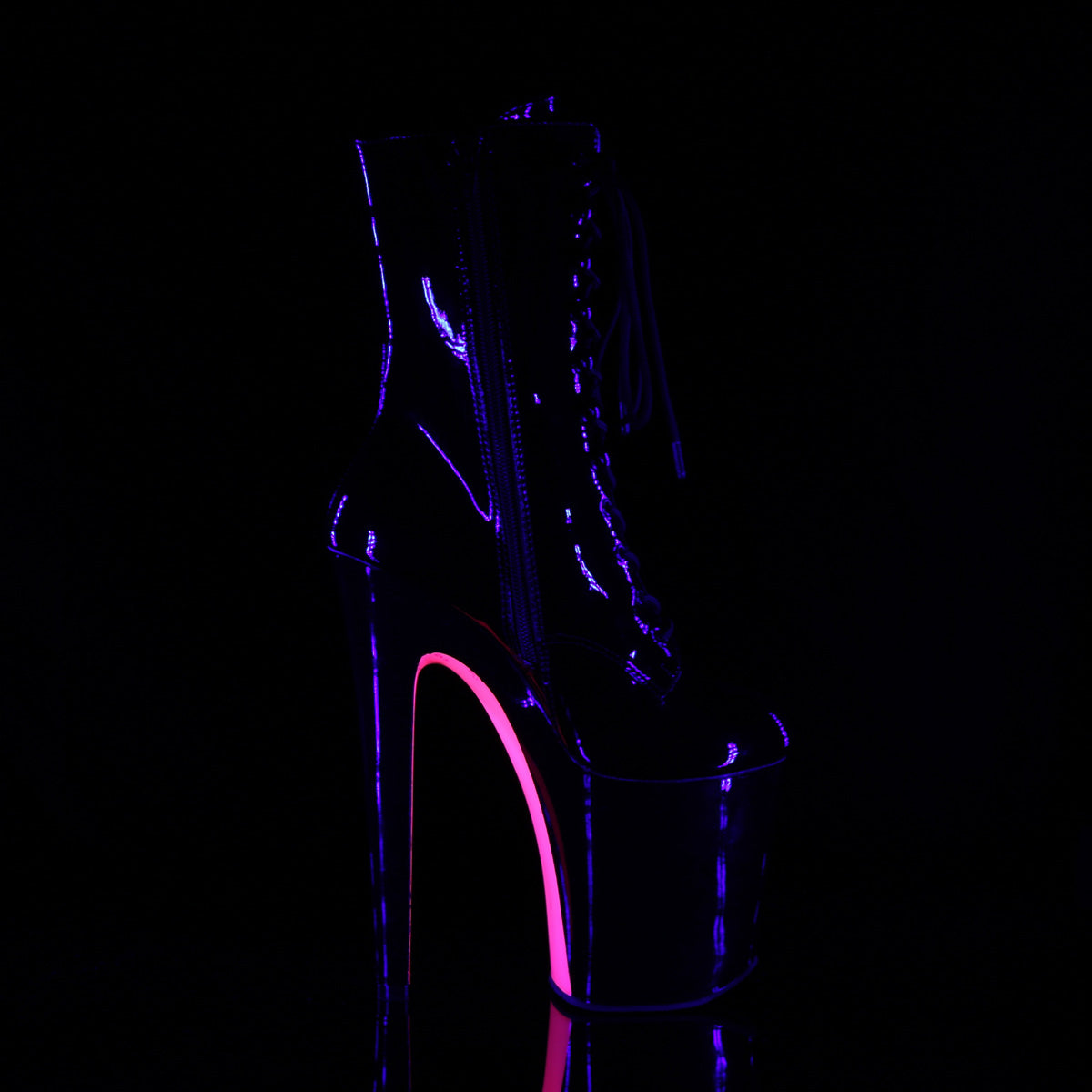 XTREME-1020TT Pleaser 8" Heel Black Hot Pink Strippers Shoes-Pleaser- Sexy Shoes Fetish Heels