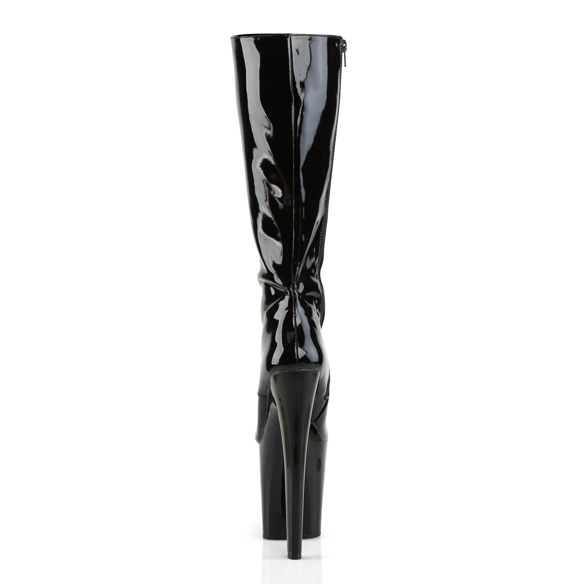 XTREME-2020 8" Heel Black Patent Pole Dancer Platforms Shoes-Pleaser- Sexy Shoes Fetish Footwear