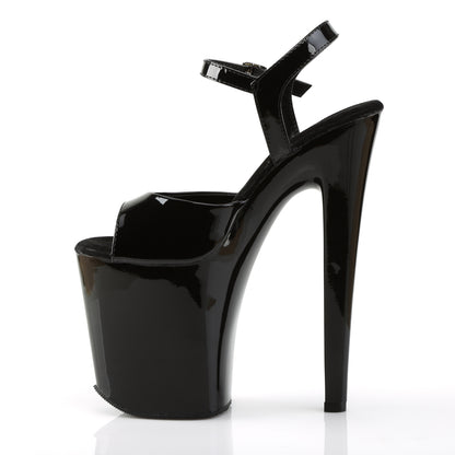 XTREME-809 8" Heel Black Patent Pole Dancing Platforms Shoes-Pleaser- Sexy Shoes Pole Dance Heels