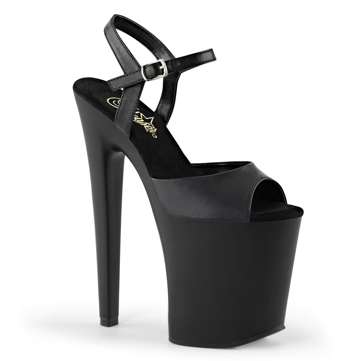 XTREME-809 Pleaser 8" Heel Black Pole Dancing Platform Shoes-Pleaser- Sexy Shoes