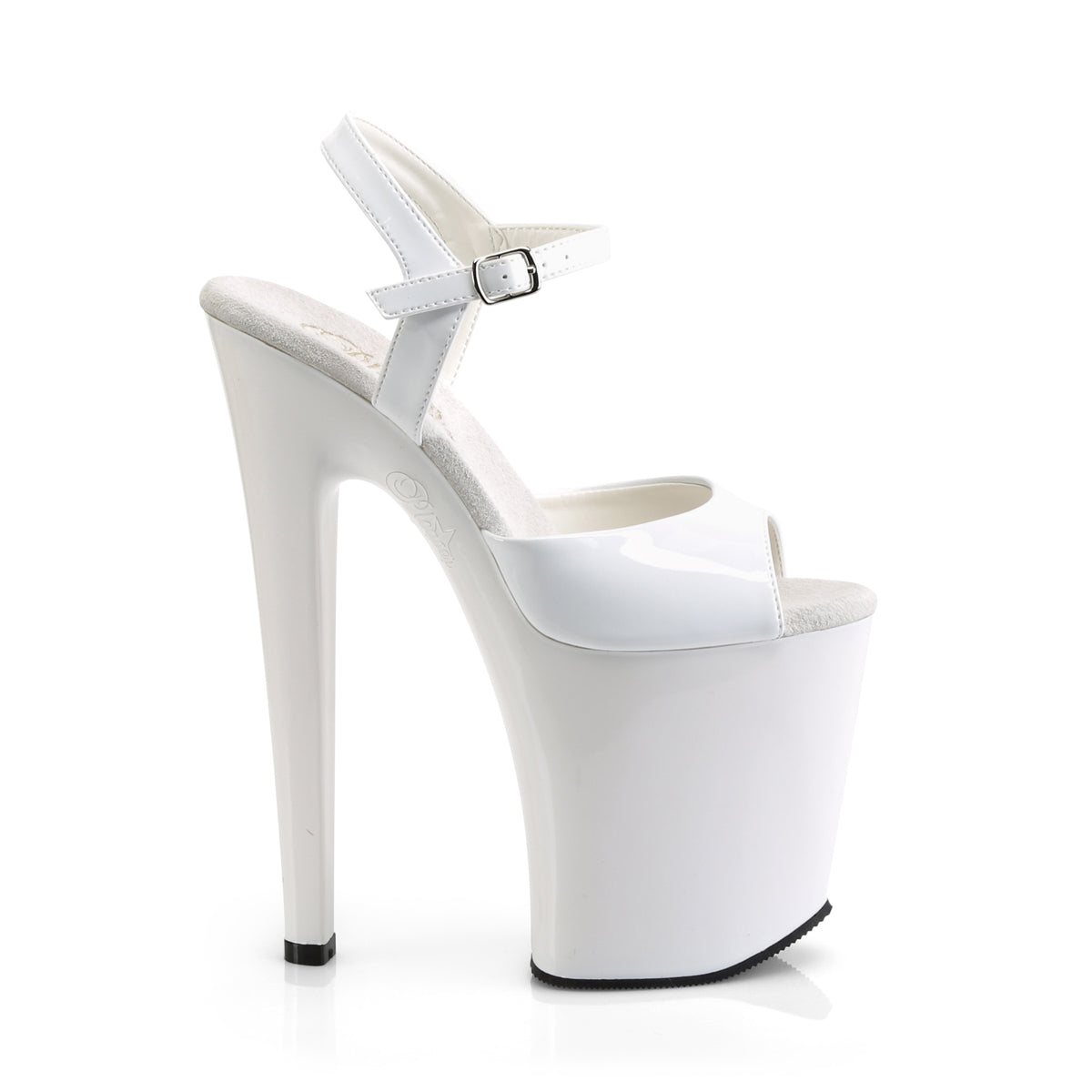 XTREME-809 8" Heel White Patent Pole Dancing Platforms Shoes-Pleaser- Sexy Shoes Fetish Heels