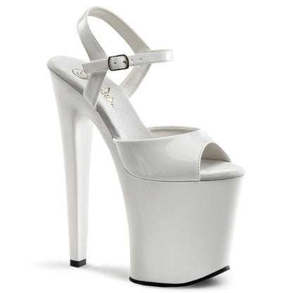 Xtreme-809 8 "zapatos de plataformas de baile de poste de patente blanca de 8"