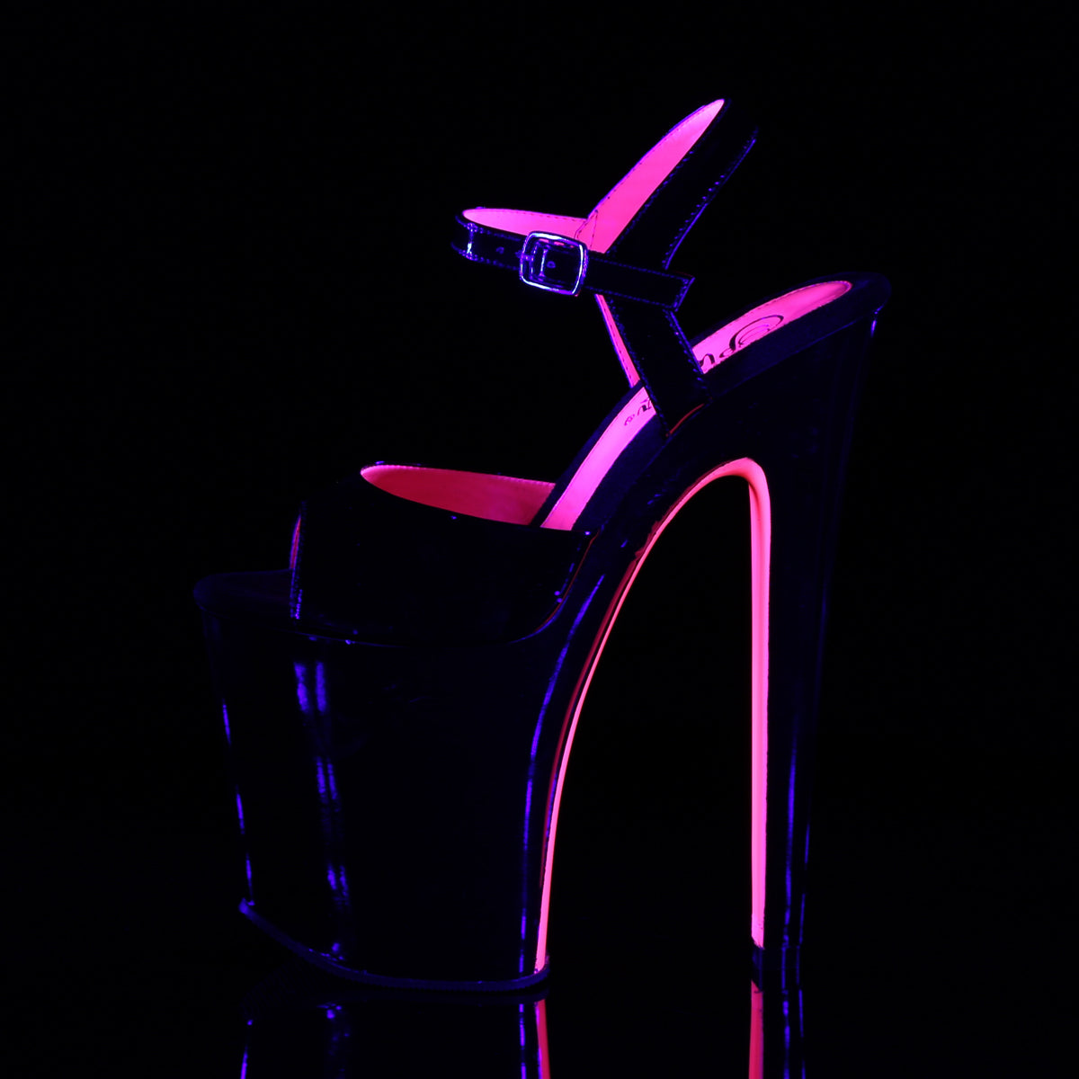 XTREME-809TT 8" Heel Black Pole Dancing Platforms Shoes-Pleaser- Sexy Shoes Pole Dance Heels