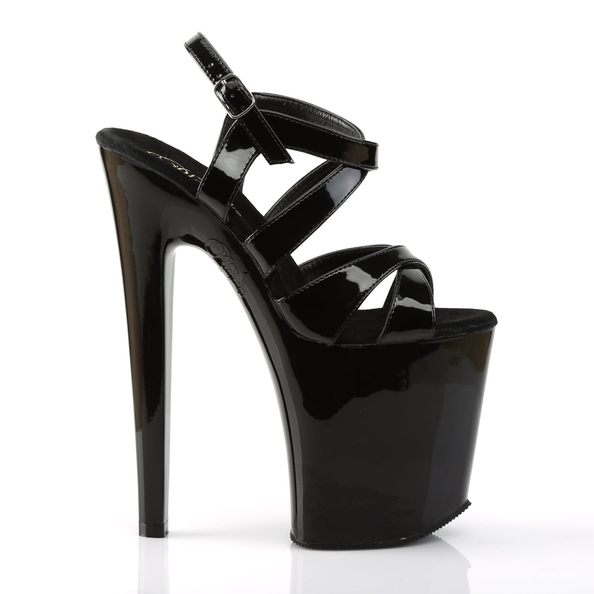 XTREME-872 8" Heel Black Patent Pole Dancing Platforms Shoes-Pleaser- Sexy Shoes Fetish Heels