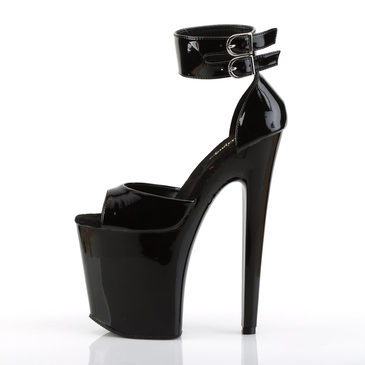 XTREME-875 8" Heel Black Patent Pole Dancing Platforms Shoes-Pleaser- Sexy Shoes Pole Dance Heels
