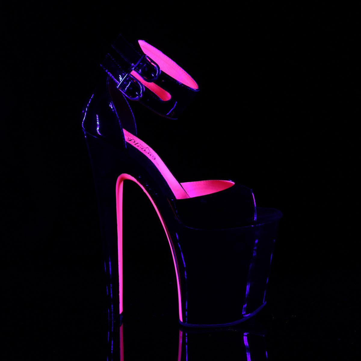 XTREME-875TT 8" Heel Black Pole Dancing Platforms Shoes-Pleaser- Sexy Shoes Fetish Heels
